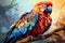 Vibrant Parrot AI Print Digital Painting