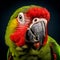 Vibrant Parrot Portrait: A Playful Still Life In Mike Campau\\\'s Precisionist Style