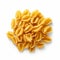 Vibrant Pasta Photography With Jagged Edges On White Background