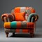Vibrant Patchwork Chair: Luxurious Fabrics With Eclectic Montage