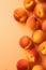 Vibrant Peaches on Orange Background AI Generated