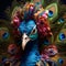 Vibrant Peacock Fashion Photography In Surrealistic Flowerpunk Style