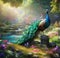 A vibrant peacock. generative ai