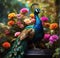 A vibrant peacock. generative ai