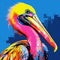 Vibrant Pelican Painting In Urban Pop Style