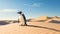 Vibrant Penguin Clipart: Realistic Rendering Of Penguin Standing Tall On Sand Dune