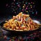 Vibrant Penne Pasta With Colorful Confetti - Multicultural Fusion Delight