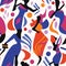 Vibrant Performance Art Pattern With Bold And Colorful Illustrations