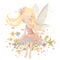 Vibrant petal whispers, colorful clipart of cute fairies with vibrant wings and whispers of petal delights