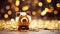 Vibrant Photo of Ceramic Piggy Bank Against Shimmering Money Backdrop Symbolizing Savings and Financial Growth. Generative Ai