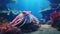 Vibrant Photorealistic Octopus: Detailed Underwater Stage Backdrop