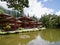 Vibrant picture of the replica of the famous japanese temple, Byodo-In in Oahu