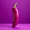 Vibrant Pink Chili Pepper On Magenta Background - Hyper-realistic Pop Art