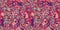 Vibrant pink distortion border. Bright colorful kitsch banner for fluid flow design. Marbled endpaper in vivid pink