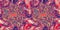 Vibrant pink distortion border. Bright colorful kitsch banner for fluid flow design. Marbled endpaper in vivid pink