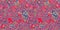 Vibrant pink distortion border. Bright colorful kitsch banner for fluid flow design. Marbled endpaper in vivid pink