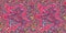 Vibrant pink distortion border. Bright colorful kitsch banner for fluid flow design. Marbled endpaper in vivid pink