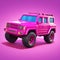 Vibrant Pink Jeep Artwork In Zbrush Style