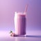 Vibrant Pink Milkshake On Purple Background - 3d Render Smoothie