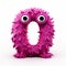 Vibrant Pink Monster Letter O On White Background