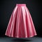 Vibrant Pink Satin Skirt - Classic Style 3d Stock