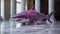 Vibrant Pink Shark Sculpture On Marble Floor - Zbrush Art