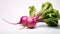 Vibrant Pink Turnip On White Background: Infused Symbolism And Intense Coloration