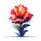 Vibrant Pixel Art: Digitally Illustrated Flower In A Fauvist Animator Style