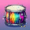 Vibrant Pixel Art Drum: Retro Game Style Indie Game Asset