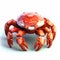 Vibrant Pixel Art: Luminous 3d Red Crab With Kombuchapunk Style