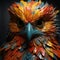 Vibrant Plastic Eagle Sculpture: A Fusion Of Vray Tracing And Photobashing