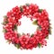 Vibrant Pointillism Pencil Drawing Of A Begonia Wreath