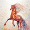 Vibrant Pointillist Horse Painting: A Joyful Celebration Of Nature