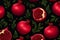 Vibrant Pomegranate background. Generate Ai