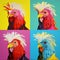 Vibrant Pop Art Rooster: A Fusion Of Colors And Styles