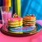 Vibrant Pop Surrealism Pancakes With Pastry Dessert