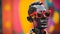 Vibrant Portrait Of A Black Statue With Cool Sunglasses