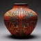 Vibrant Pottery Artifact with Intricate Patterns and Mysterious Symbols