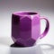 Vibrant Purple 3d Printed Coffee Mug With Dodecahedron Design