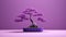 Vibrant Purple Bonsai Tree 3d Render - Contemporary Ceramics And Japanese Traditional Style