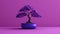 Vibrant Purple Bonsai Tree: Oriental Minimalistic Desktop Wallpaper