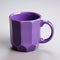 Vibrant Purple Coffee Mug - 3d Model With Faceted Shapes