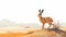 Vibrant Rabbit Standing Tall On Sand Dune In Whistlerian Landscape