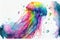 Vibrant rainbow color jellyfish in watercolor splashing painting