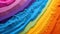 Vibrant Rainbow-Colored Sand Stripes Close-Up AI Generated