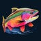 Vibrant Rainbow Trout Vector Illustration With Detailed Character Design
