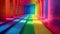 A vibrant rainbow tunnel. Generative AI