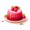 Vibrant Raspberry Jelly Cake Vector Illustration