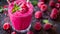 Vibrant Raspberry Smoothie Close-Up