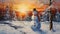 Vibrant Realism: Painting A Snowman Landscape With Palette Knife And Oil Paints